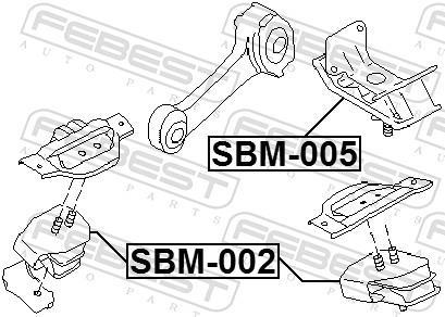 Support moteur (Silent bloc moteur) FEBEST ref. SBM-005