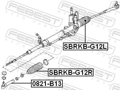 Fuelle, dirección FEBEST ref. SBRKB-G12R