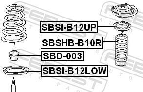 Suporte da mola FEBEST ref. SBSI-B12UP