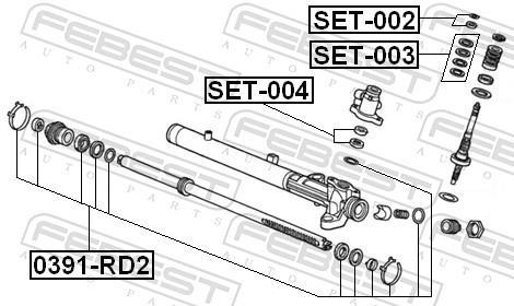 Kit de réparation, crémaillère de direction FEBEST ref. SET-004