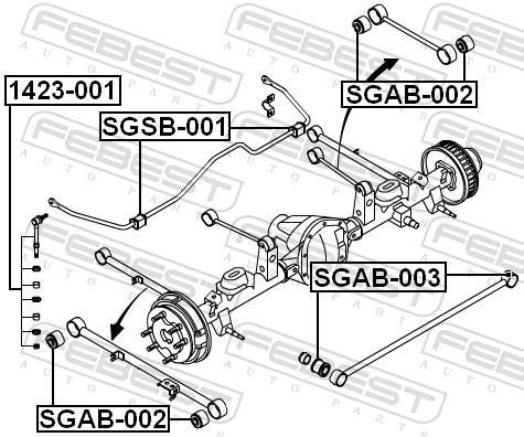 Silent bloc de suspension FEBEST ref. SGAB-003