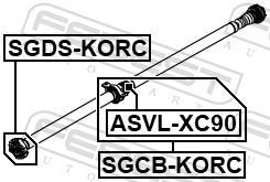 Rolamento do veio de transmissão FEBEST ref. SGCB-KORC