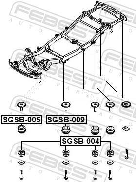 Suspension, corps de l'essieu FEBEST ref. SGSB-004