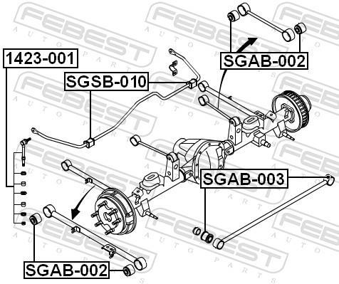 Silent bloc de suspension FEBEST ref. SGSB-010