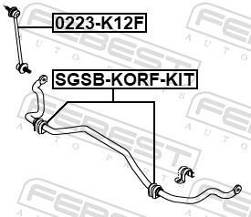 Suspension, stabilisateur FEBEST ref. SGSB-KORF-KIT