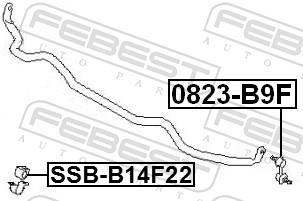 Rolamento de barra estabilizadora FEBEST ref. SSB-B14F22