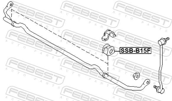 Rolamento de barra estabilizadora FEBEST ref. SSB-B15F