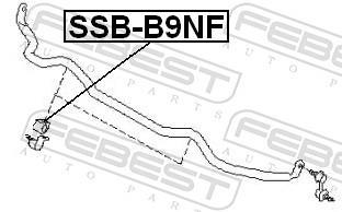 Rolamento de barra estabilizadora FEBEST ref. SSB-B9NF