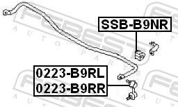 Rolamento de barra estabilizadora FEBEST ref. SSB-B9NR