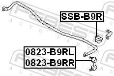 Rolamento de barra estabilizadora FEBEST ref. SSB-B9R