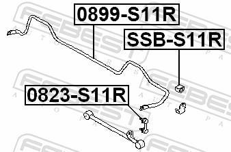 Suspension, stabilisateur FEBEST ref. SSB-S11R
