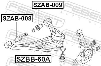 Silent bloc de suspension FEBEST ref. SZAB-009