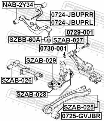 Silent bloc de suspension FEBEST ref. SZAB-025