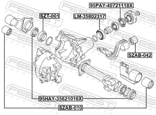 Cojinetes, diferencial FEBEST ref. SZAB-042
