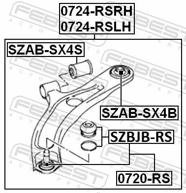 Silentblock de Suspensión FEBEST ref. SZAB-SX4B