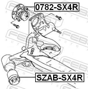Suspension, corps de l'essieu FEBEST ref. SZAB-SX4R