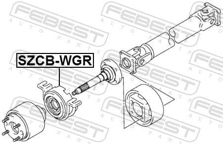 Rolamento do veio de transmissão FEBEST ref. SZCB-WGR