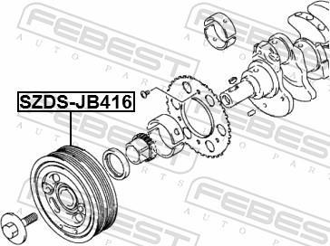 Poulie damper (Poulie de vilebrequin) FEBEST ref. SZDS-JB416