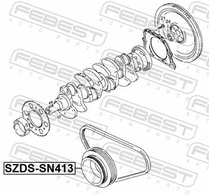 Polea, cigüeñal FEBEST ref. SZDS-SN413