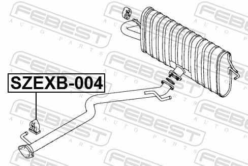 Kit de montagem, linha de escape FEBEST ref. SZEXB-004