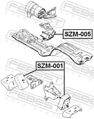 Suporte do motor FEBEST ref. SZM-001