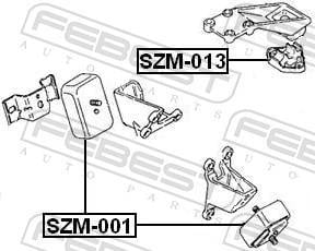 Support moteur (Silent bloc moteur) FEBEST SZM-013