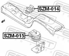 Support moteur (Silent bloc moteur) FEBEST ref. SZM-015