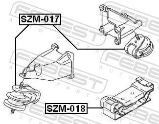 Support moteur (Silent bloc moteur) FEBEST ref. SZM-018