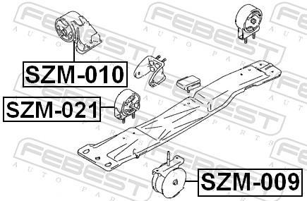 Support moteur (Silent bloc moteur) FEBEST ref. SZM-021