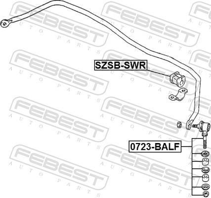 Suspension, stabilisateur FEBEST SZSB-SWR