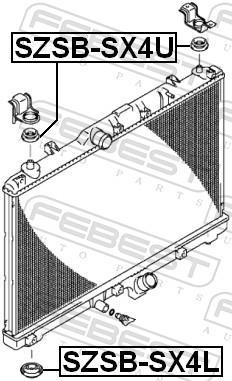 Suspension, radiateur FEBEST ref. SZSB-SX4L