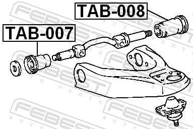Silent bloc de suspension FEBEST TAB-008