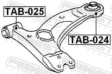 Silent bloc de suspension FEBEST TAB-024