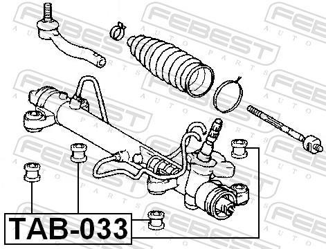 Suspension, crémaillère de direction FEBEST ref. TAB-033