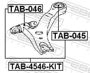 Suspensão, braço oscilante FEBEST ref. TAB-046
