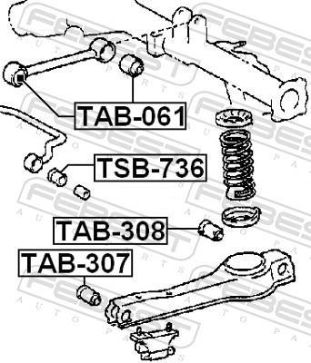 Suspensão, braço oscilante FEBEST ref. TAB-061