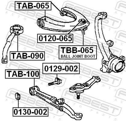 Suspensão, braço oscilante FEBEST ref. TAB-065