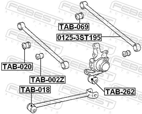 Suspensão, braço oscilante FEBEST ref. TAB-069
