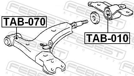 Silent bloc de suspension FEBEST TAB-070