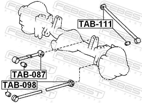Suspensão, braço oscilante FEBEST ref. TAB-087