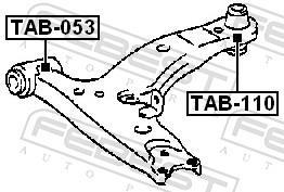 Silent bloc de suspension FEBEST TAB-110