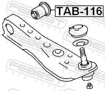 Silent bloc de suspension FEBEST TAB-116