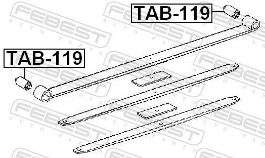 Braçadeira, mola de lâminas FEBEST ref. TAB-119