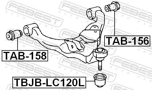Suspensão, braço oscilante FEBEST ref. TAB-158