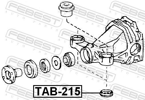 Silenciador, diferencial FEBEST ref. TAB-215