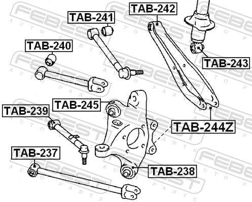 Suspensão, braço oscilante FEBEST ref. TAB-239