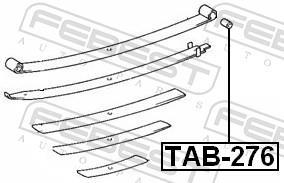Coussinet de palier, ressort à lames FEBEST ref. TAB-276