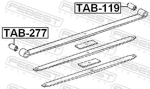 Coussinet de palier, ressort à lames FEBEST ref. TAB-277