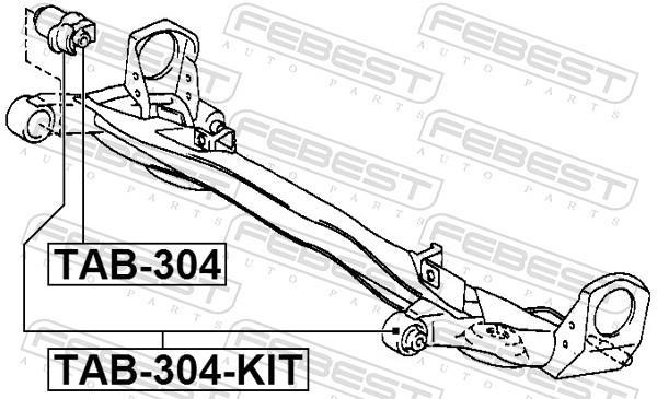 Silentblock del puente trasero FEBEST ref. TAB-304-KIT