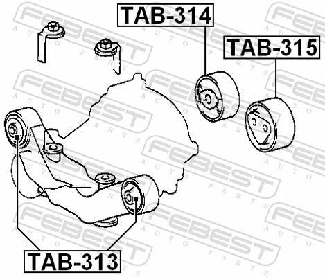 Silenciador, diferencial FEBEST ref. TAB-313